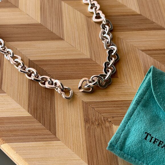 Tiffany & Co Two Tone Heart Link Necklace - Picture 15 of 15